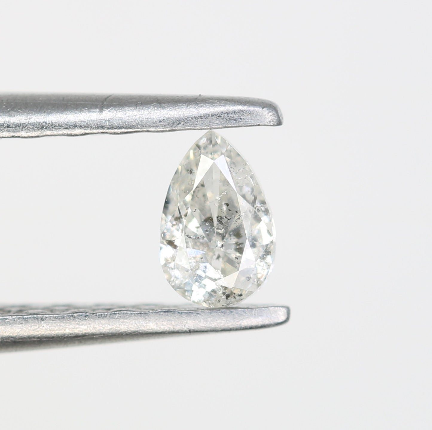 0.14 CT Natural Pear Shape Salt and Pepper Diamond for Engagement Rings, Custom Jewelry, and Stylish Bracelets - JayKrishna Diamond