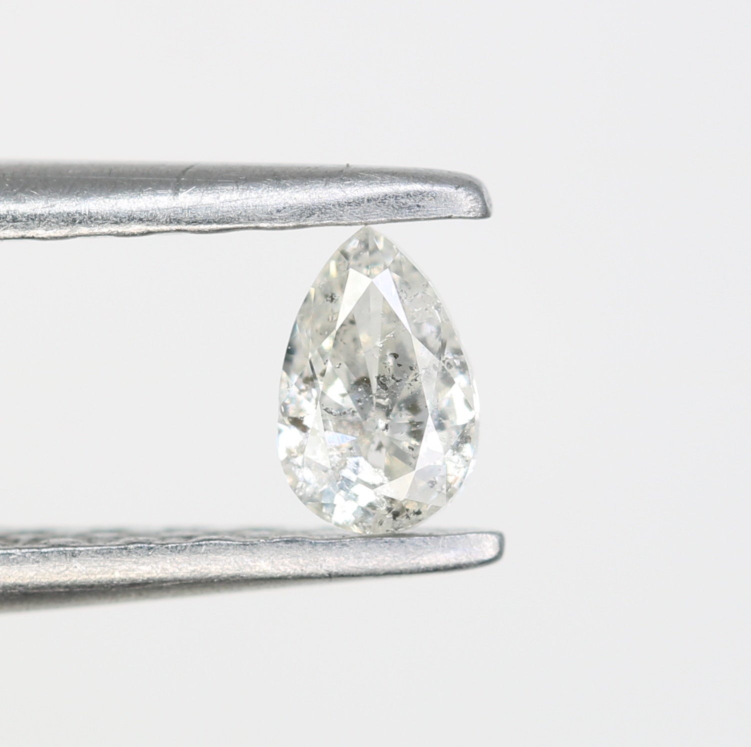 0.14 CT Natural Pear Shape Salt and Pepper Diamond for Engagement Rings, Custom Jewelry, and Stylish Bracelets - JayKrishna Diamond