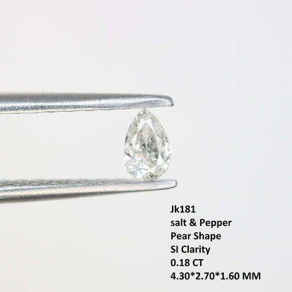0.14 CT Natural Pear Shape Salt and Pepper Diamond for Engagement Rings, Custom Jewelry, and Stylish Bracelets - JayKrishna Diamond