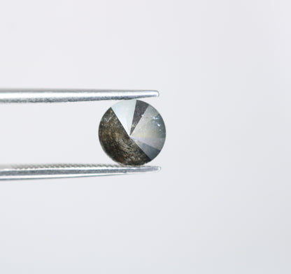 1.30 CT Round Brilliant Cut Salt and Pepper Diamond For Engagement Ring - JayKrishna Diamond