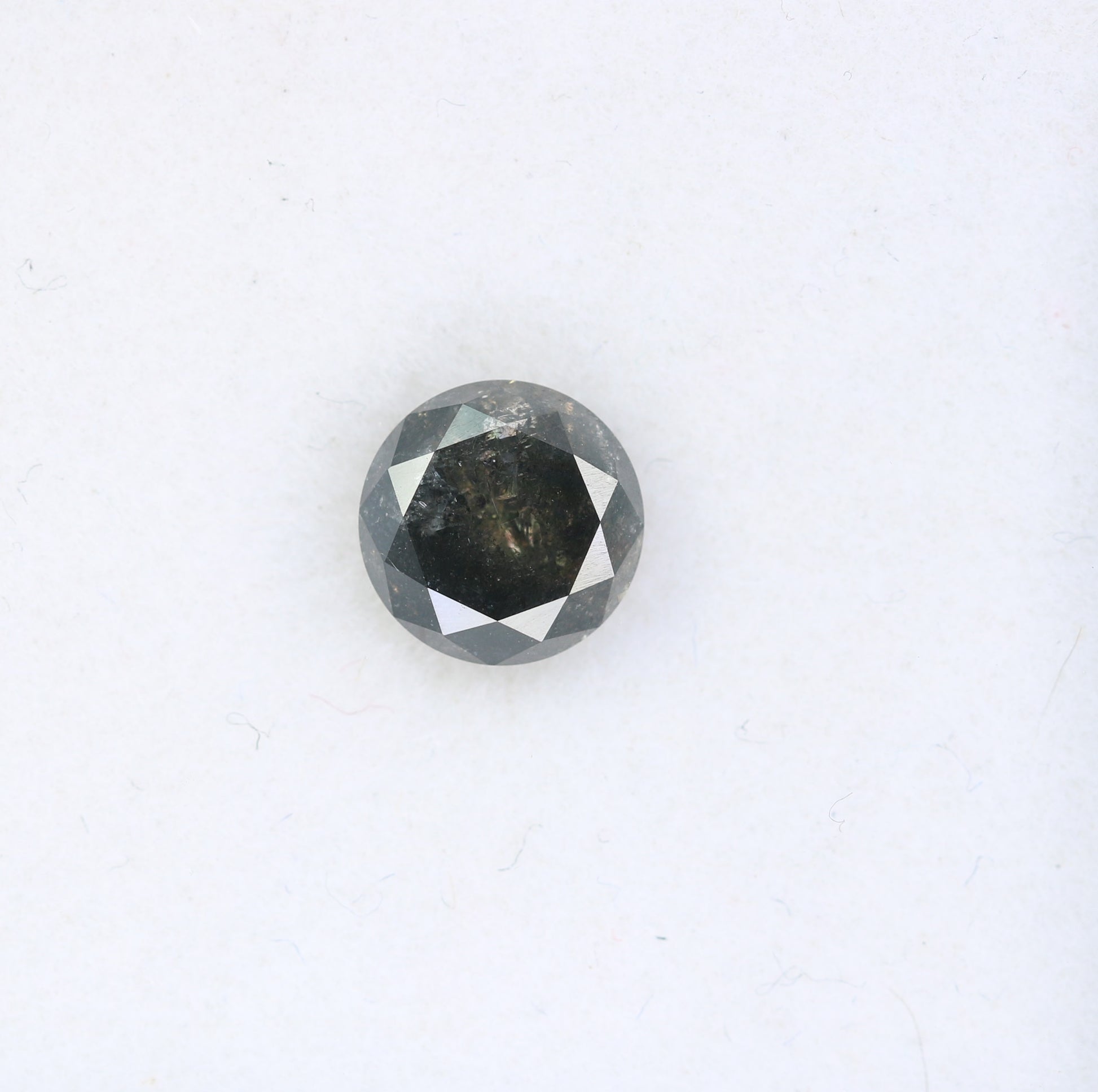 1.30 CT Round Brilliant Cut Salt and Pepper Diamond For Engagement Ring - JayKrishna Diamond