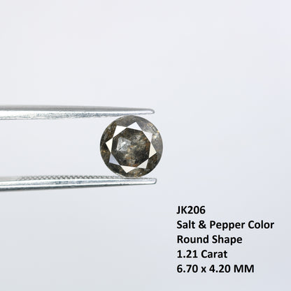 1.21 CT Salt and Pepper Round Brilliant Cut Diamond For Engagement Ring - JayKrishna Diamond