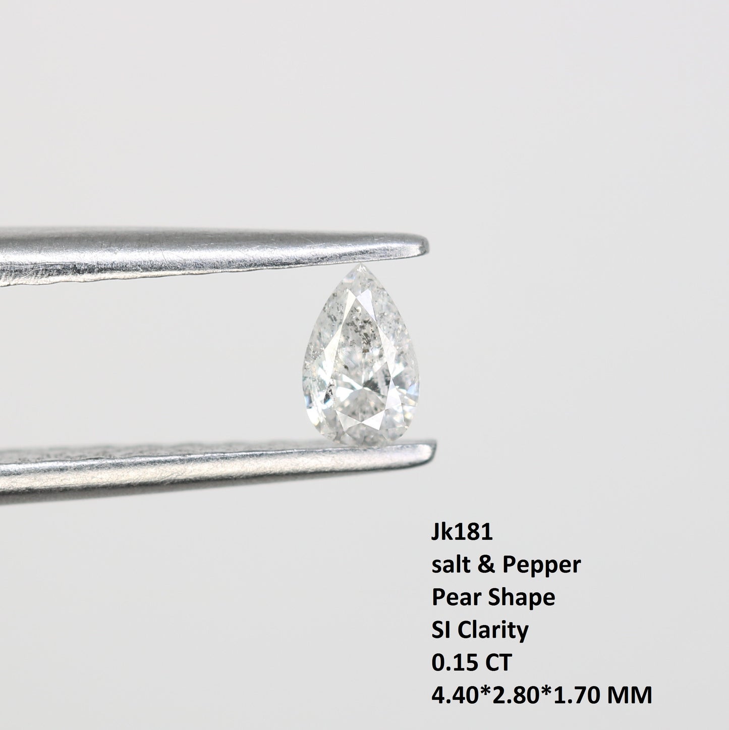 0.15 CT Loose Pear Shape Salt and Pepper Diamond – Perfect for Engagement Rings and Custom Jewelry - JayKrishna Diamond