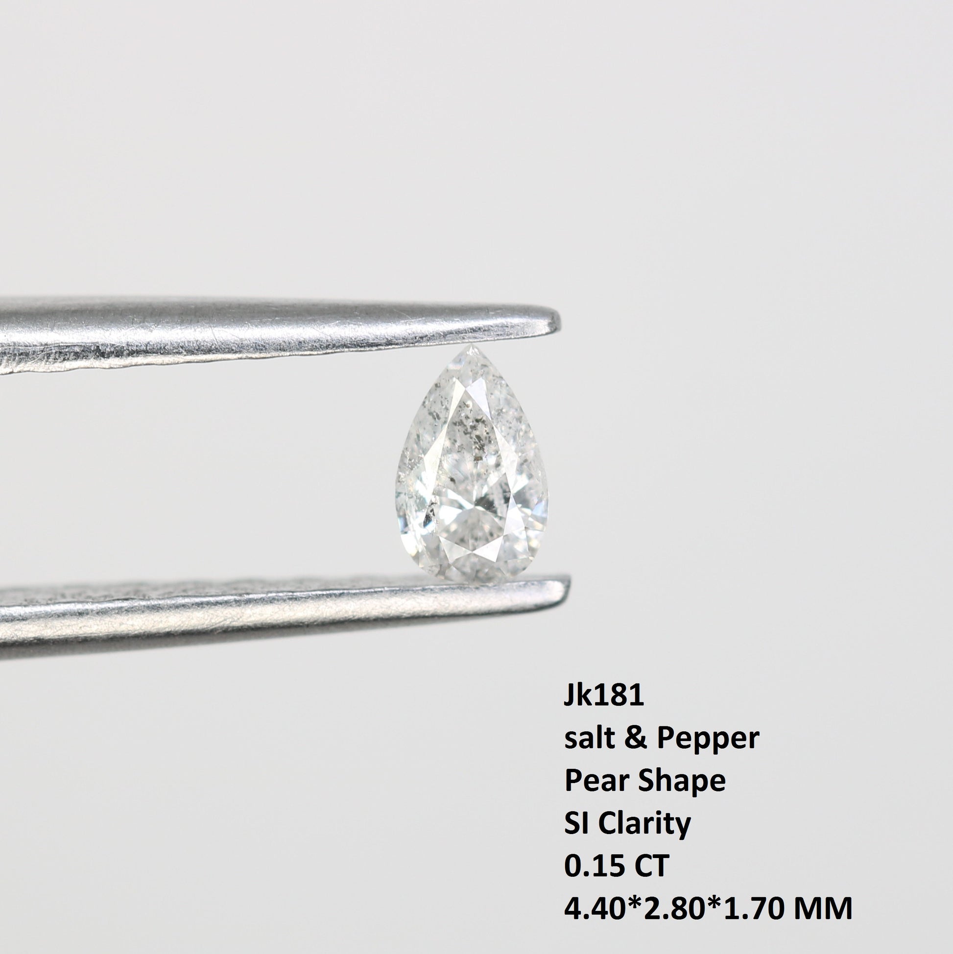 0.15 CT Loose Pear Shape Salt and Pepper Diamond – Perfect for Engagement Rings and Custom Jewelry - JayKrishna Diamond
