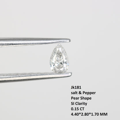 0.15 CT Loose Pear Shape Salt and Pepper Diamond – Perfect for Engagement Rings and Custom Jewelry - JayKrishna Diamond