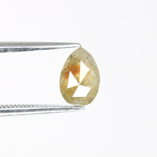 0.65 Carat Natural Green Rustic Pear Shape Diamond (7.40 MM) for Wedding Ring - Unique Gemstone for Custom Bridal Jewelry - JayKrishna Diamond