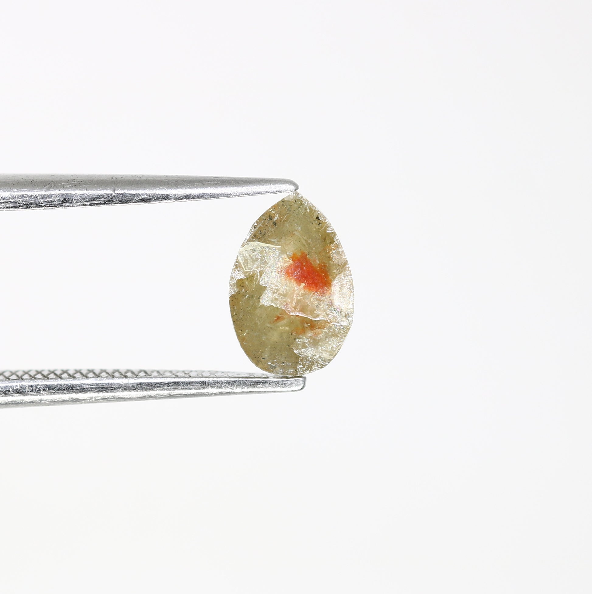 0.65 Carat Natural Green Rustic Pear Shape Diamond (7.40 MM) for Wedding Ring - Unique Gemstone for Custom Bridal Jewelry - JayKrishna Diamond