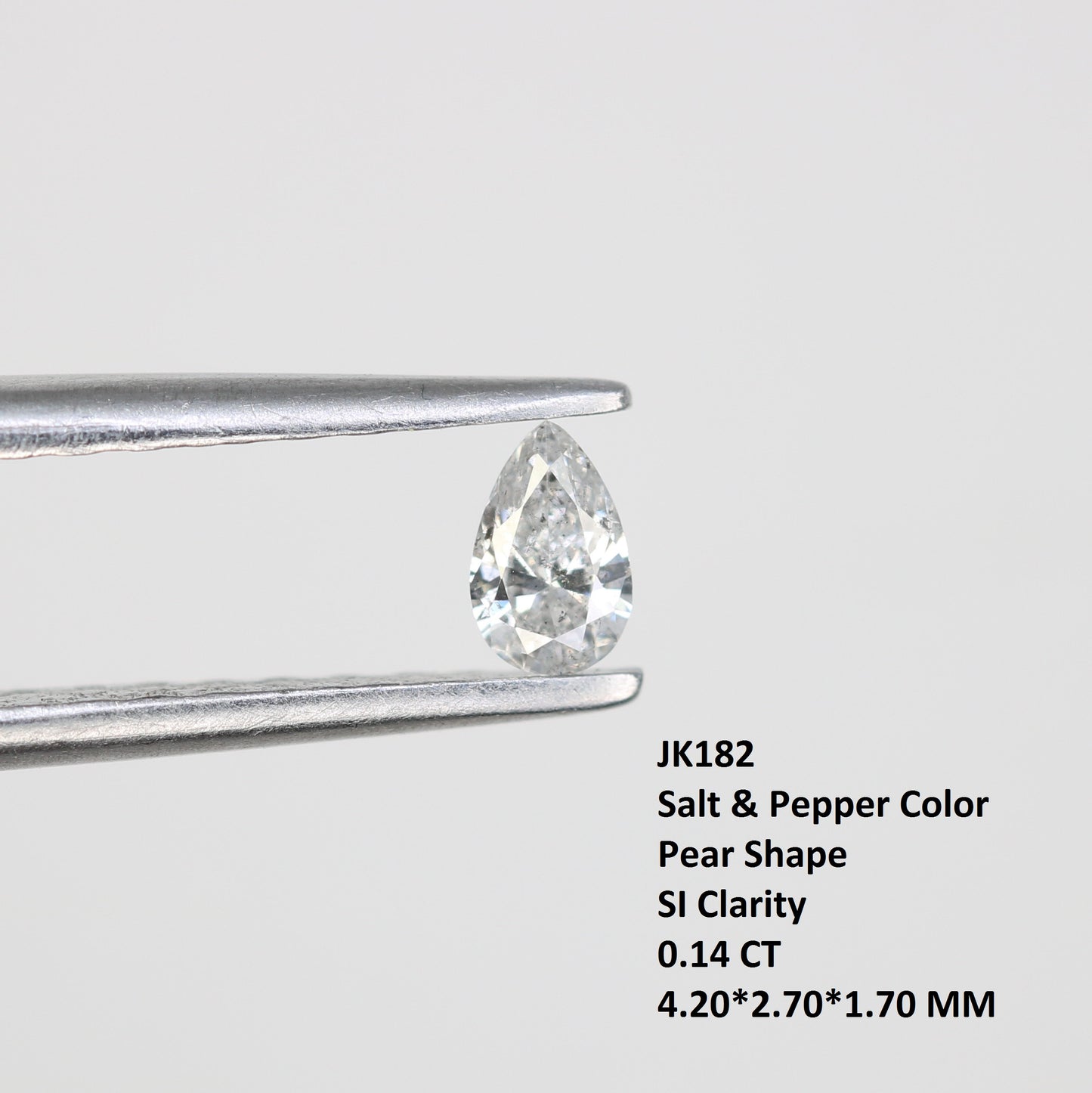 0.14 CT Pear Shape Salt and Pepper Natural Diamond for Engagement Rings, Custom Jewelry, and Chic Bracelets - JayKrishna Diamond