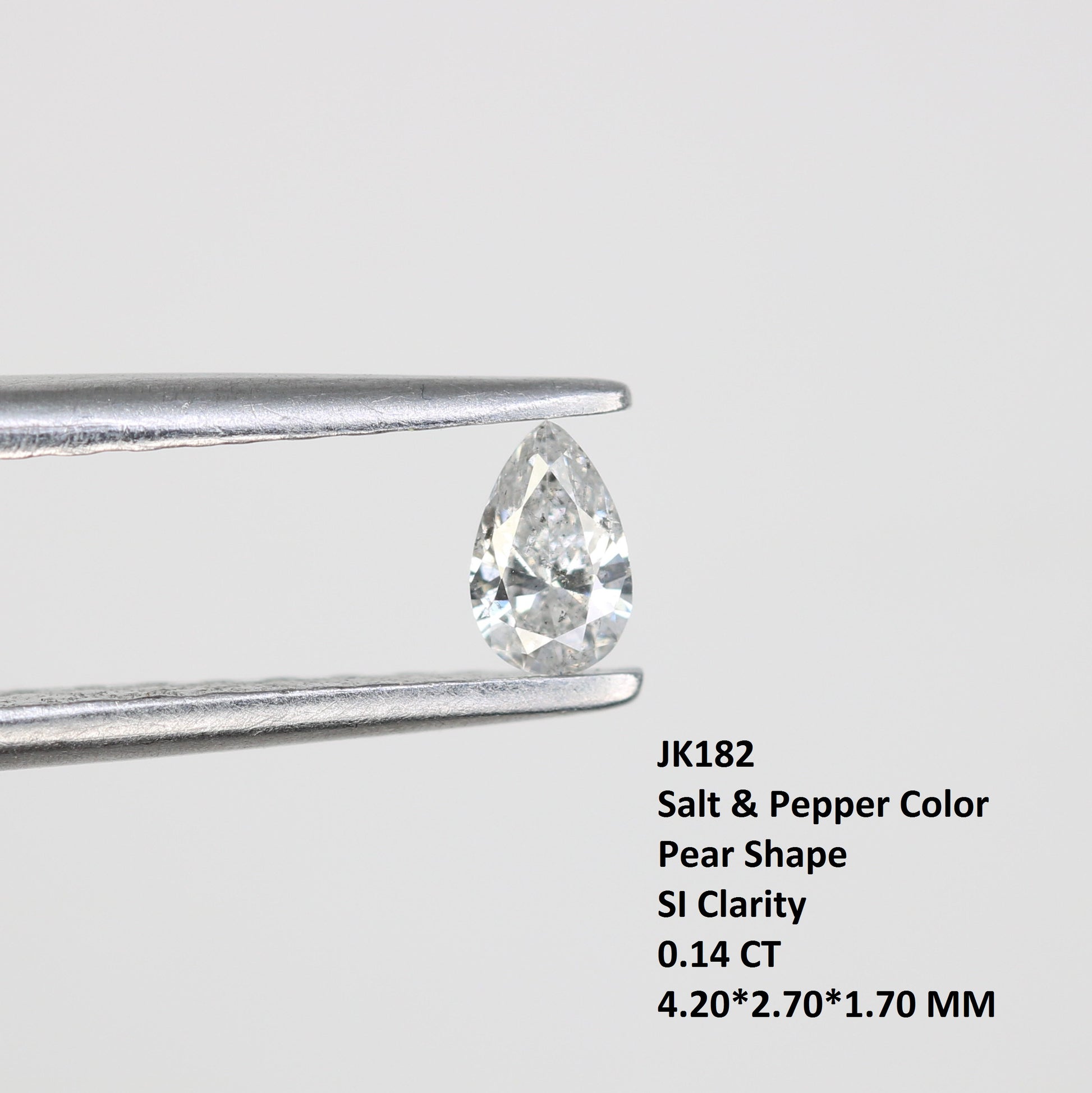 0.14 CT Pear Shape Salt and Pepper Natural Diamond for Engagement Rings, Custom Jewelry, and Chic Bracelets - JayKrishna Diamond