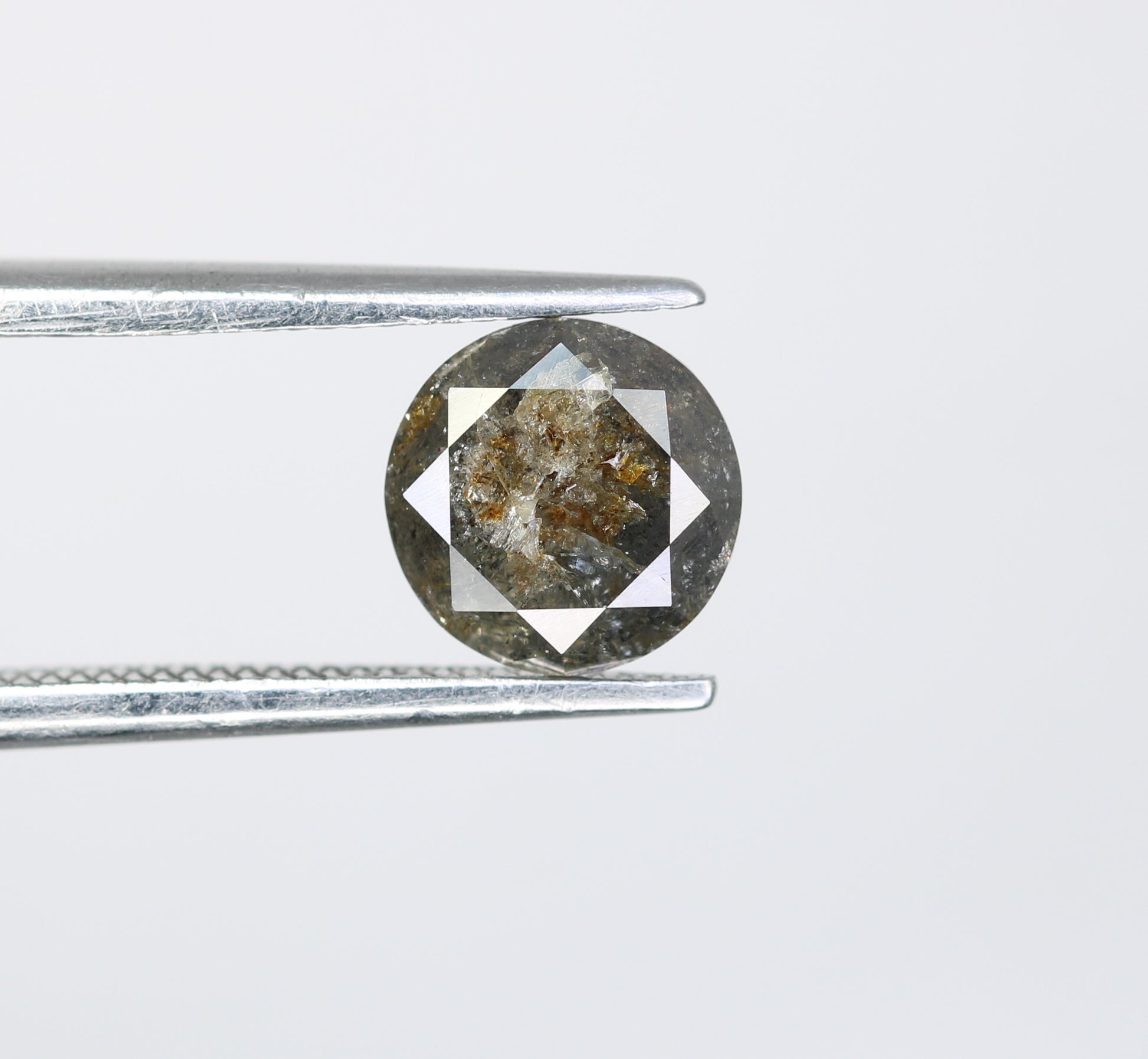 1.13 CT Round Brilliant Cut Salt and Pepper Diamond For Engagement Ring - JayKrishna Diamond