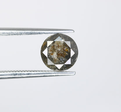 1.13 CT Round Brilliant Cut Salt and Pepper Diamond For Engagement Ring - JayKrishna Diamond