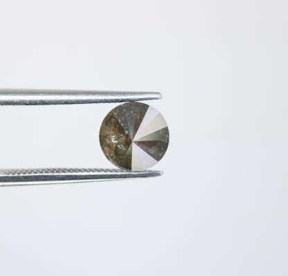 1.13 CT Round Brilliant Cut Salt and Pepper Diamond For Engagement Ring - JayKrishna Diamond