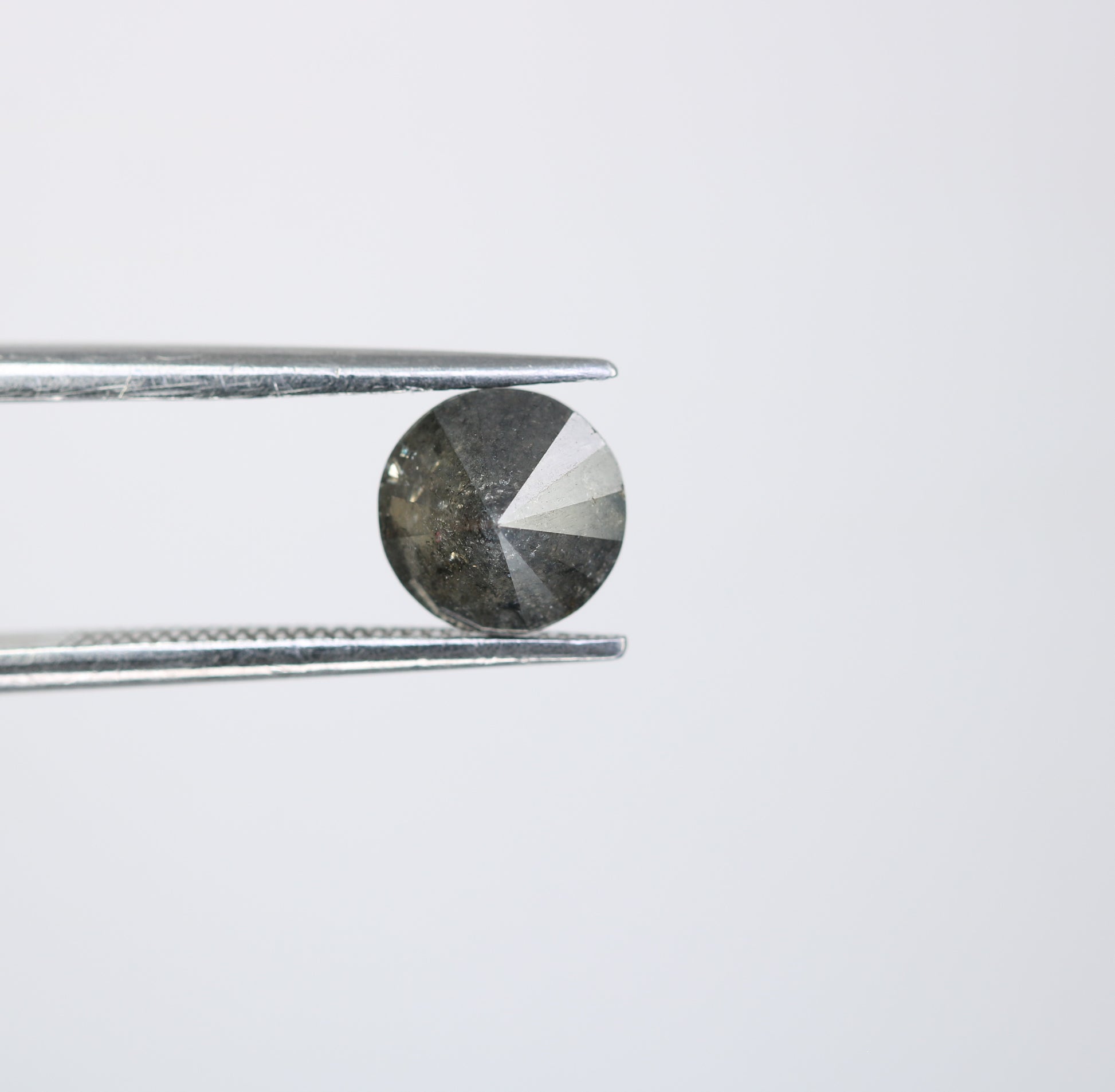 1.32 CT Salt and Pepper Round Brilliant Cut Diamond For Engagement Ring - JayKrishna Diamond