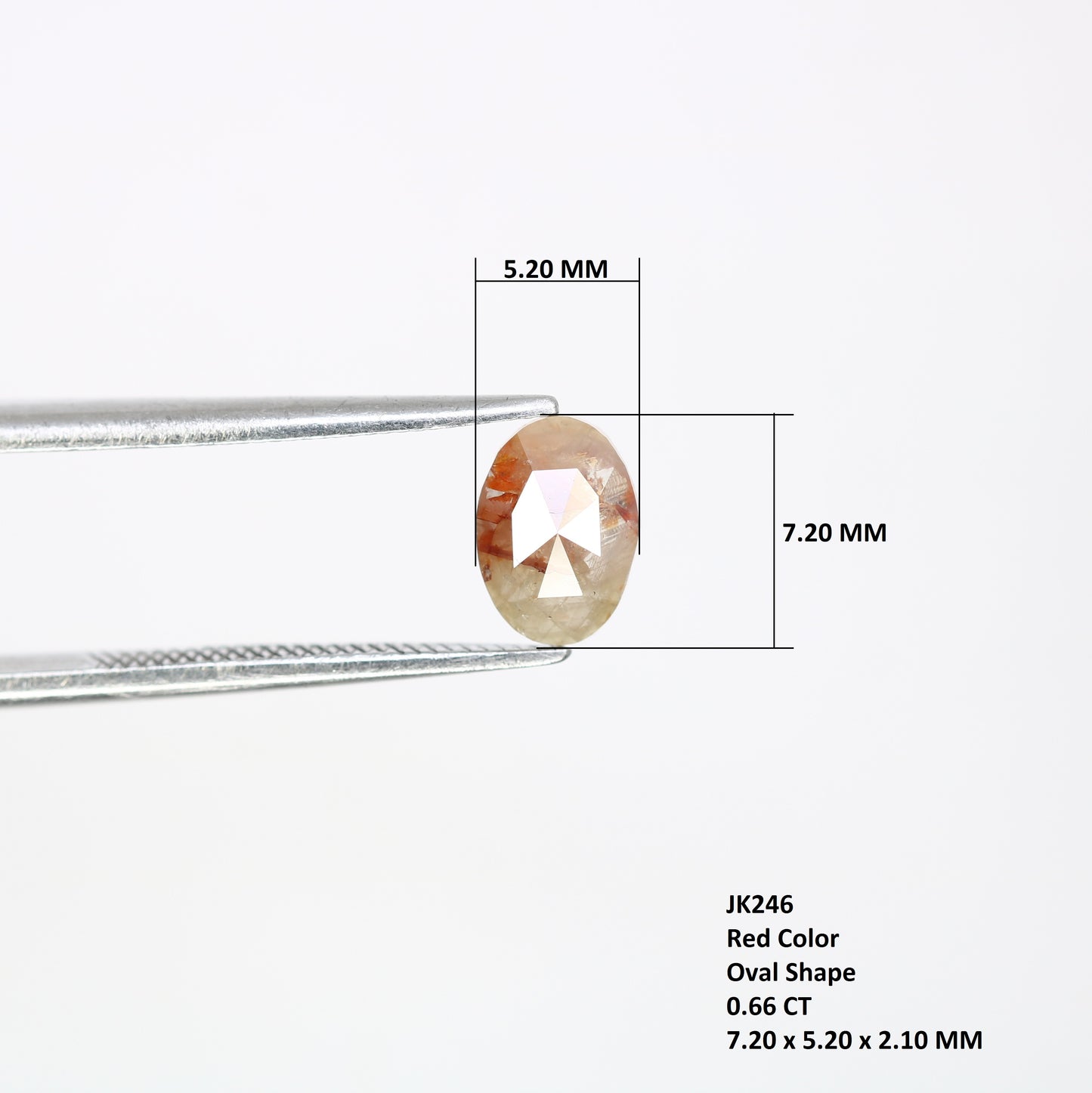 0.66 Carat Oval Shape Natural Loose Fancy Red Diamond (7.20 MM) for Promise Ring - Unique Gemstone for Custom Jewelry Designs - JayKrishna Diamond
