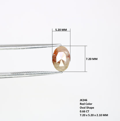 0.66 Carat Oval Shape Natural Loose Fancy Red Diamond (7.20 MM) for Promise Ring - Unique Gemstone for Custom Jewelry Designs - JayKrishna Diamond