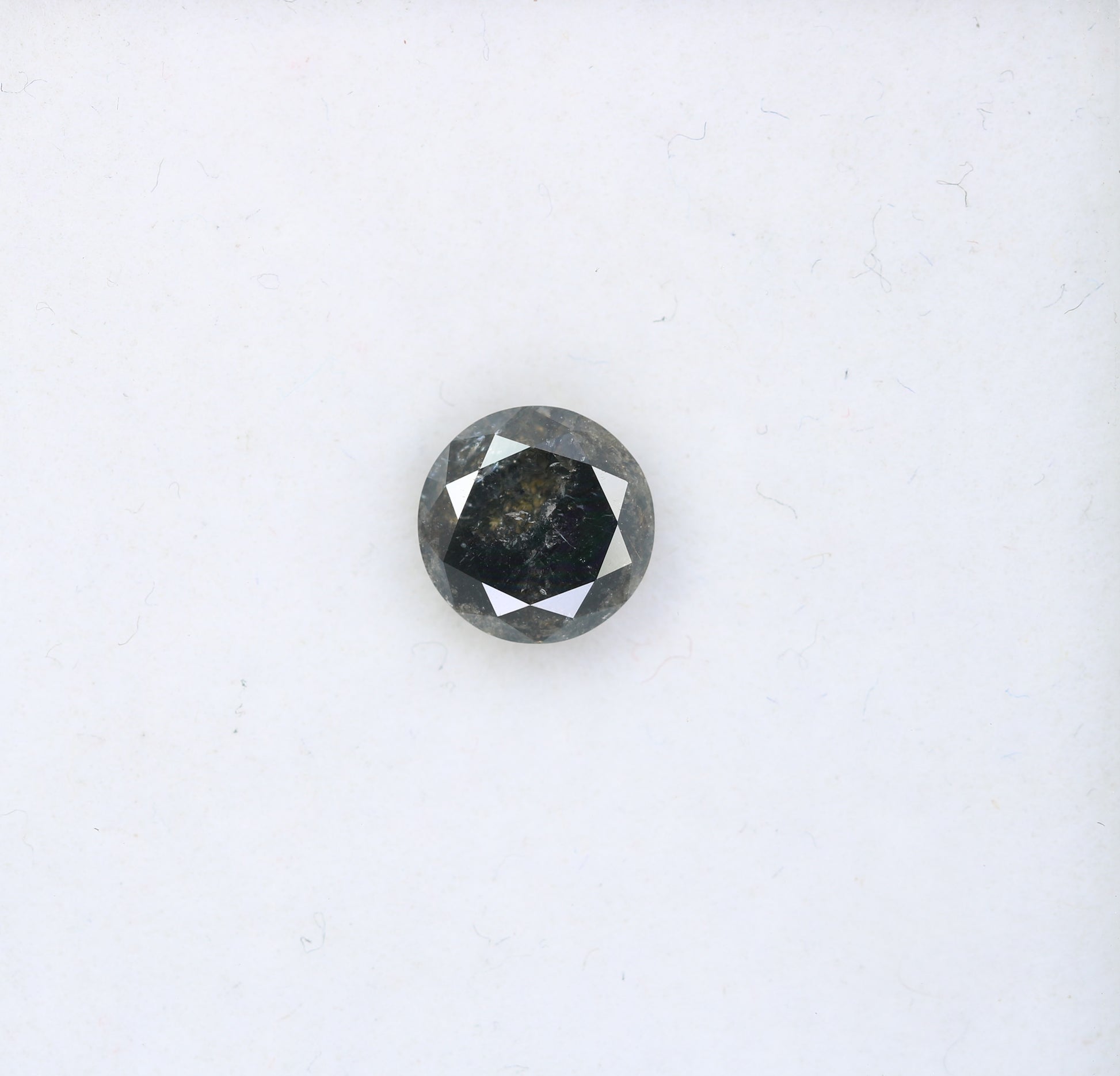 1.13 CT Round Brilliant Cut Salt and Pepper Diamond For Engagement Ring - JayKrishna Diamond