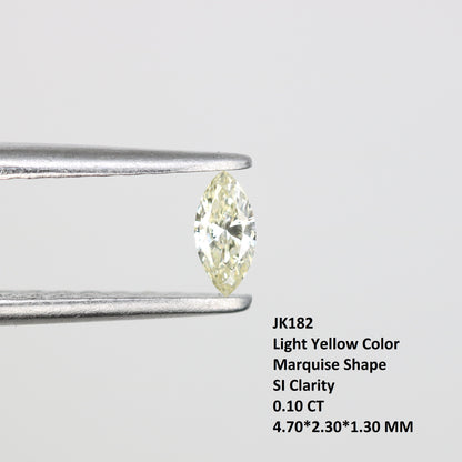 0.10 CT Marquise Cut Light Yellow Natural Diamond for Engagement Rings & Custom Jewelry - JayKrishna Diamond