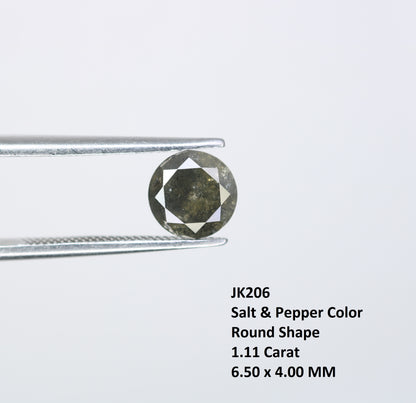 1.11 CT Salt and Pepper Round Brilliant Cut Diamond For Engagement Ring - JayKrishna Diamond