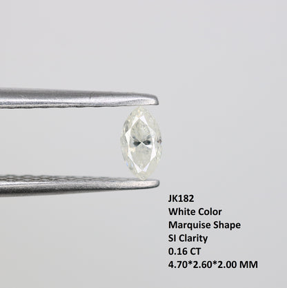 0.16 CT Marquise Cut White Natural Diamond - Perfect Loose Gemstone for Elegant Engagement Rings - JayKrishna Diamond