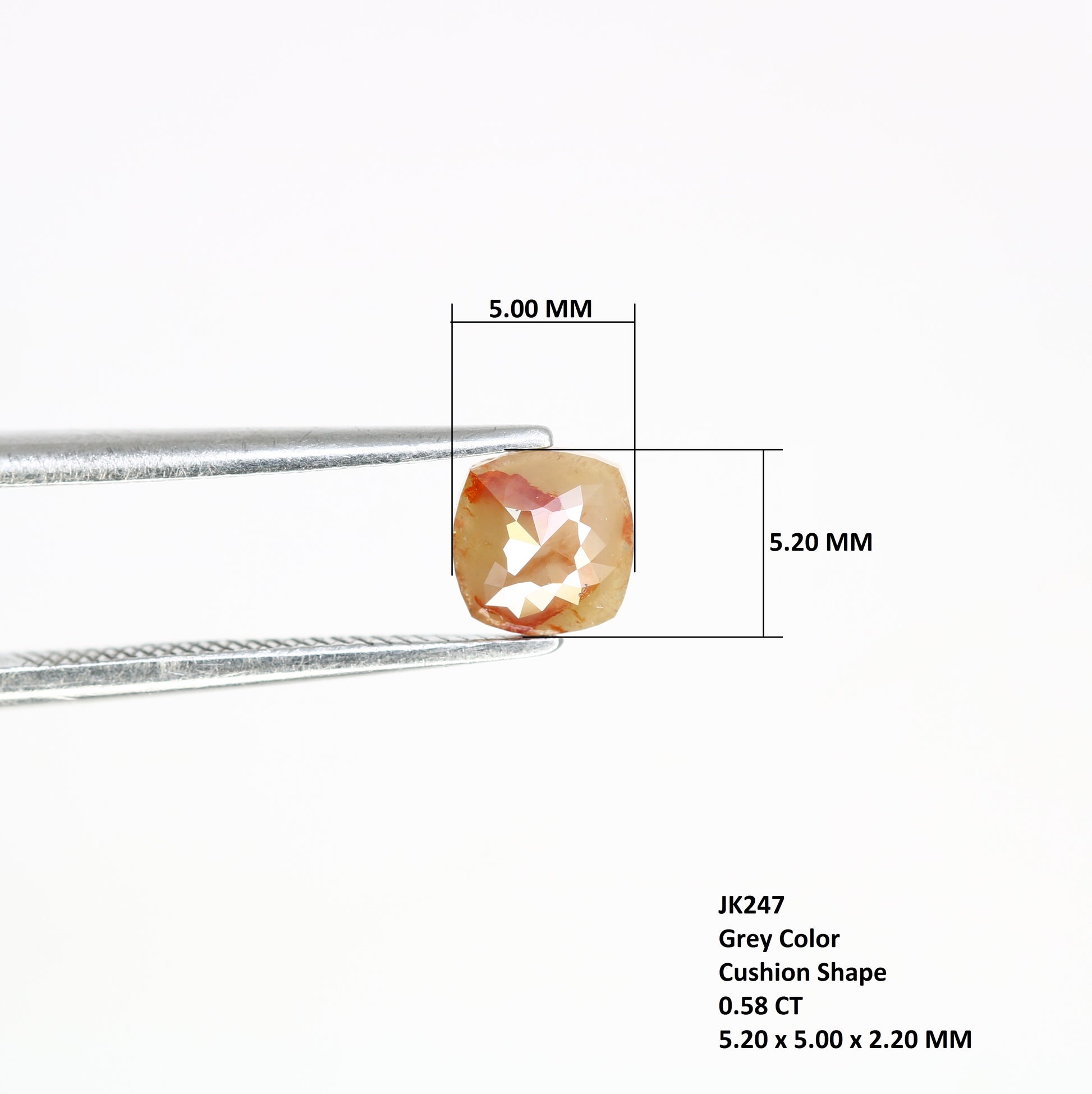 0.58 CT Polished Cushion Cut Fancy Grey Diamond – Chic Loose Gem for Unique Designer Jewelry - JayKrishna Diamond