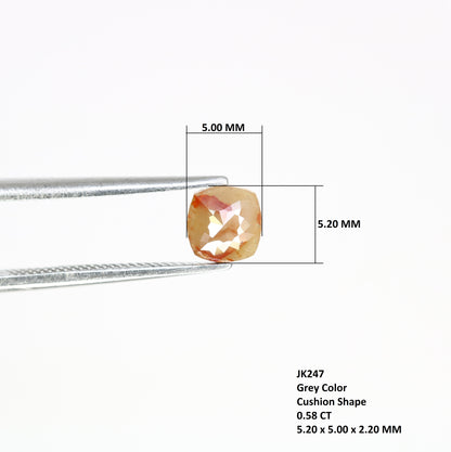 0.58 CT Polished Cushion Cut Fancy Grey Diamond – Chic Loose Gem for Unique Designer Jewelry - JayKrishna Diamond