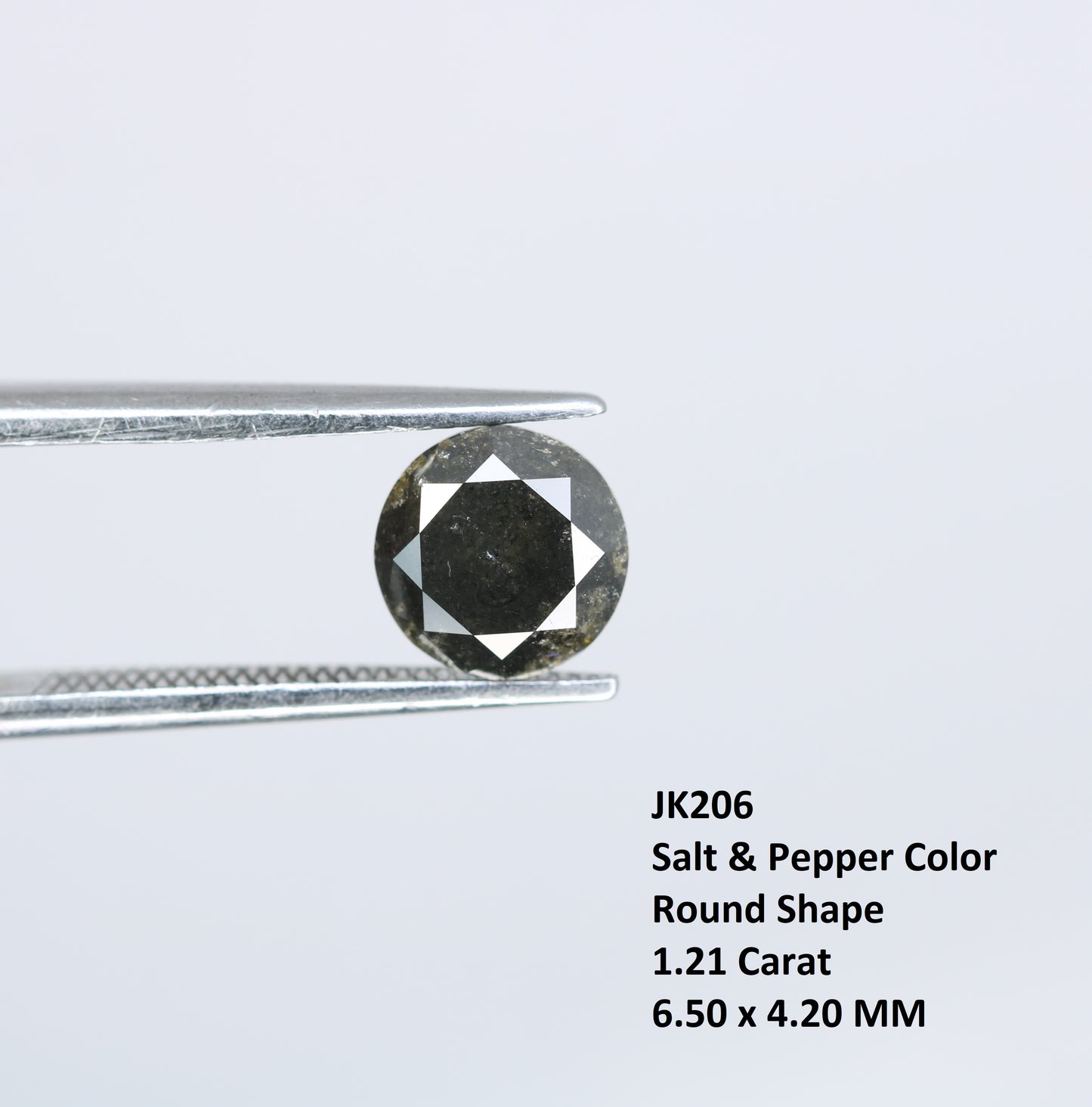 1.21 CT Salt and Pepper Round Brilliant Cut Diamond For Engagement Ring - JayKrishna Diamond