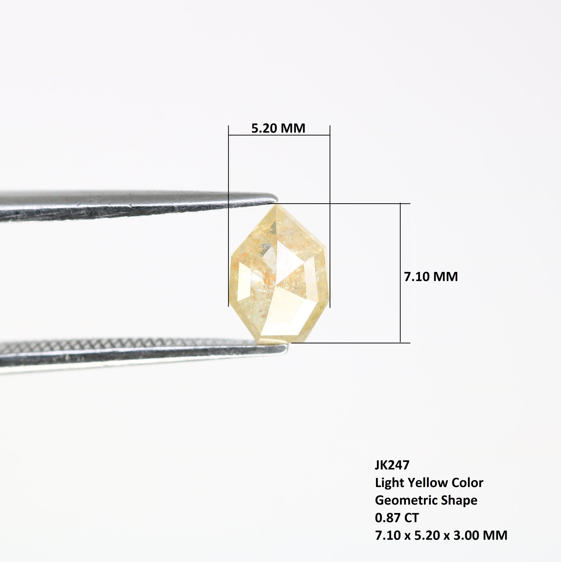 0.87 CT 7.10 MM Fancy Yellow Geometric Shape Loose Diamond For Engagement Ring - JayKrishna Diamond