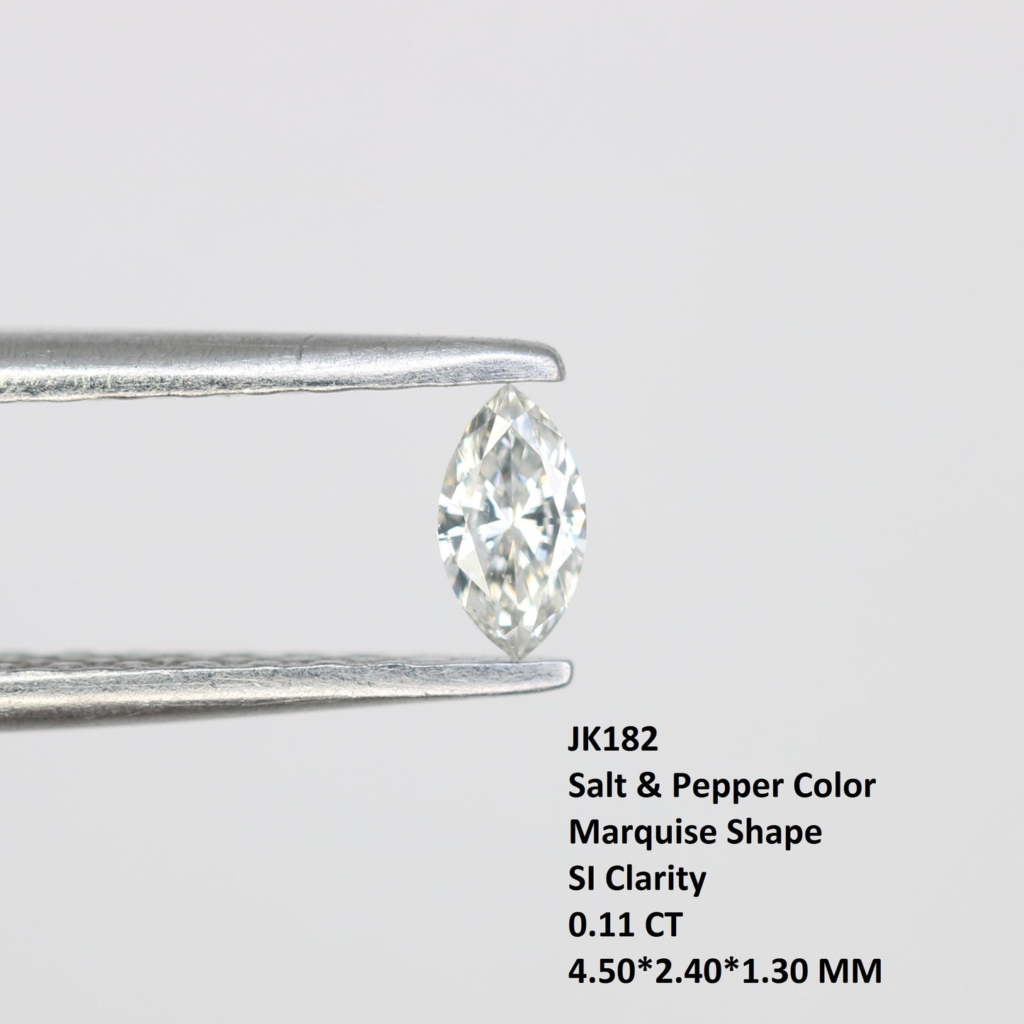 0.11 CT Marquise Shape Salt and Pepper Diamond for Engagements & Custom Jewelry - JayKrishna Diamond
