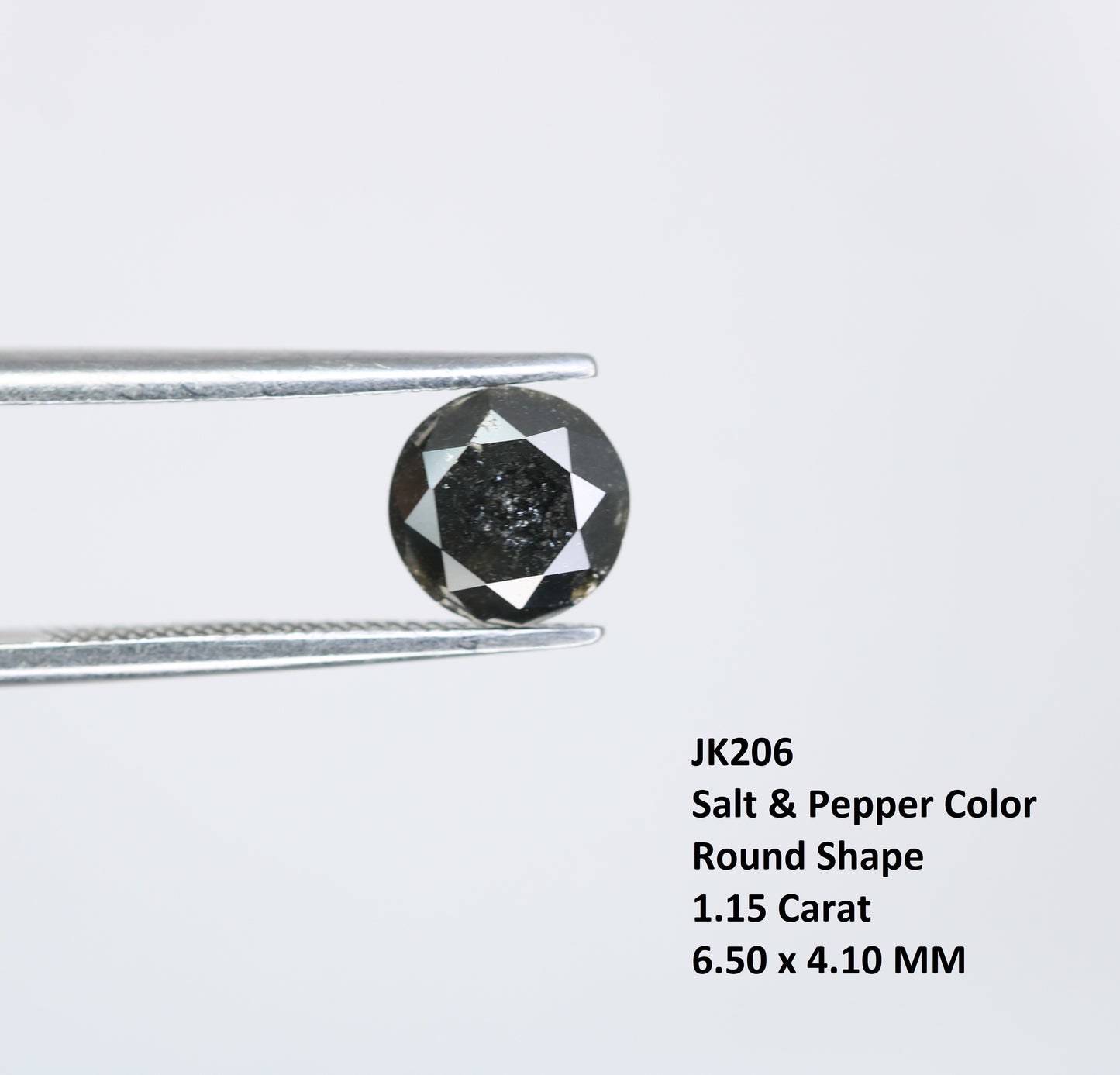 1.15 CT Salt and Pepper Round Brilliant Cut Diamond For Engagement Ring - JayKrishna Diamond