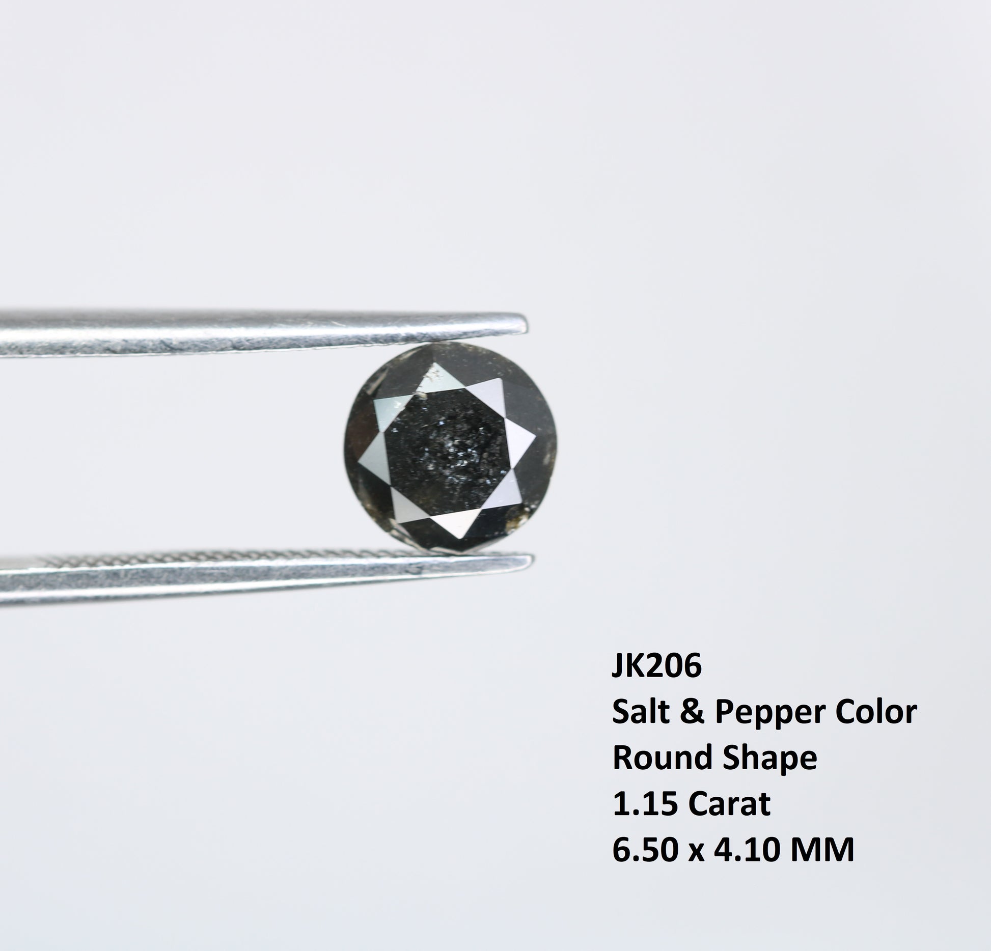 1.15 CT Salt and Pepper Round Brilliant Cut Diamond For Engagement Ring - JayKrishna Diamond