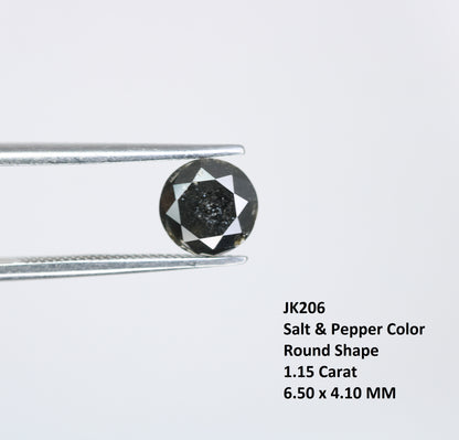 1.15 CT Salt and Pepper Round Brilliant Cut Diamond For Engagement Ring - JayKrishna Diamond