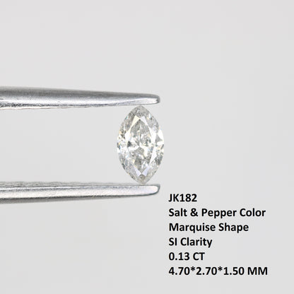 0.13 CT Marquise Shape Salt and Pepper Diamond – Ideal for Engagement Rings, Custom Jewelry, and Unique Designs - JayKrishna Diamond