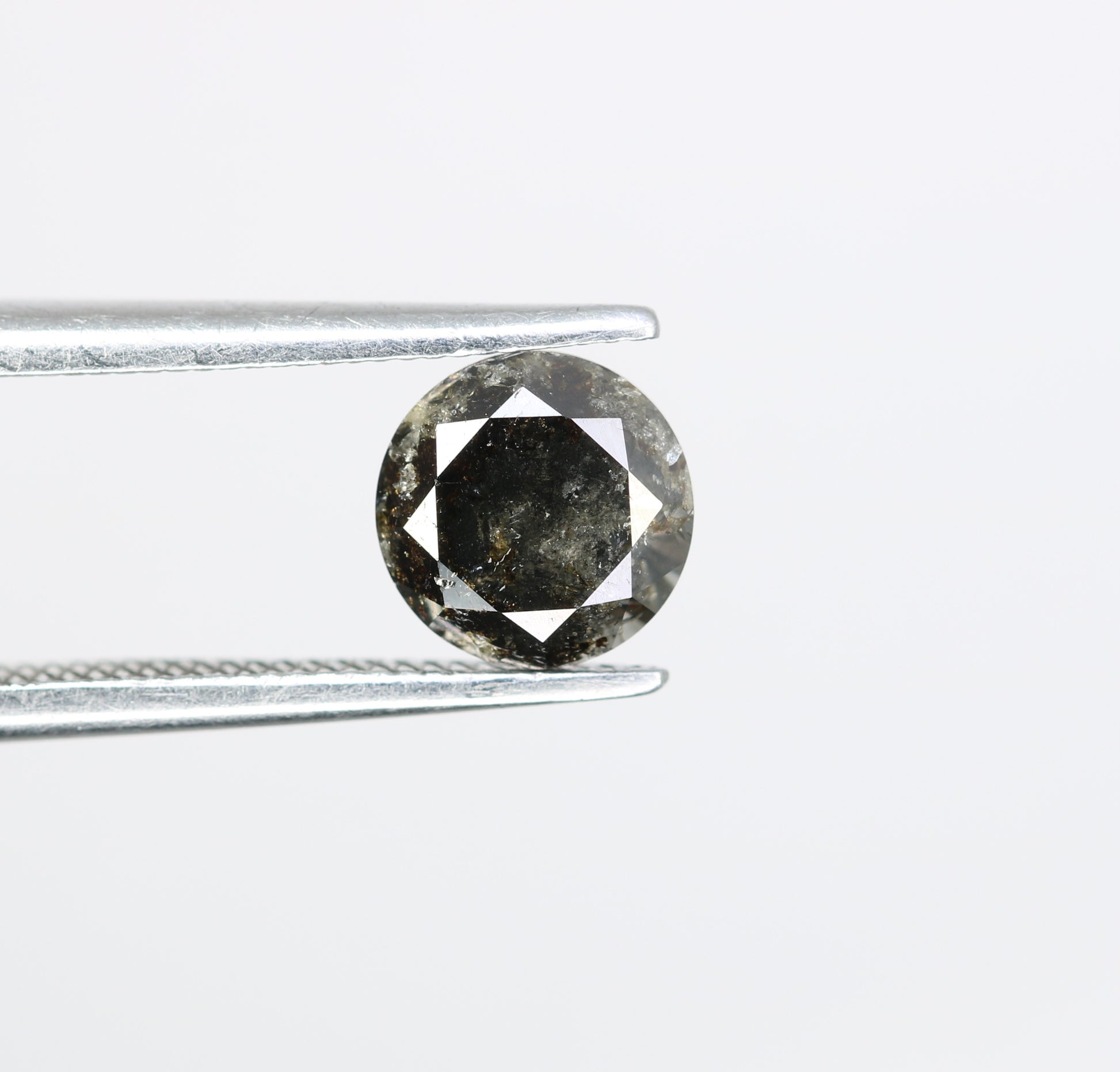 1.12 CT Beautiful Round Shape Brilliant Cut Natural Salt And Pepper Diamond For Proposal Ring - JayKrishna Diamond