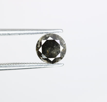 1.12 CT Beautiful Round Shape Brilliant Cut Natural Salt And Pepper Diamond For Proposal Ring - JayKrishna Diamond