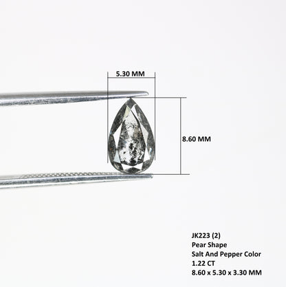 Loose Pear Cut Diamond 1.22 Carat Natural Salt And Pepper Diamond For Engagement Ring - JayKrishna Diamond