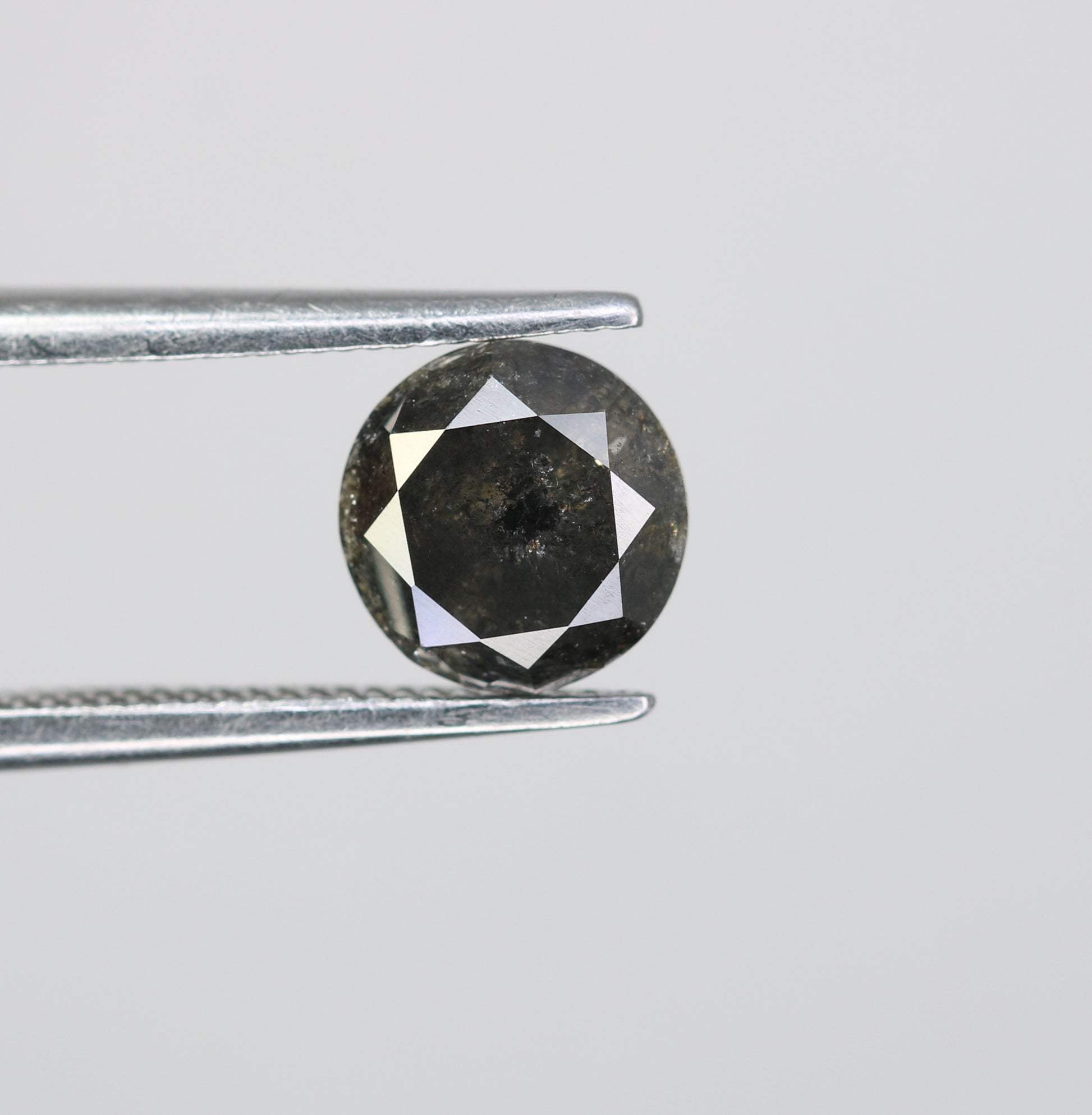 1.13 CT Loose Round Brilliant Cut Fancy Salt And Pepper Natural Diamond For Engagement Ring - JayKrishna Diamond