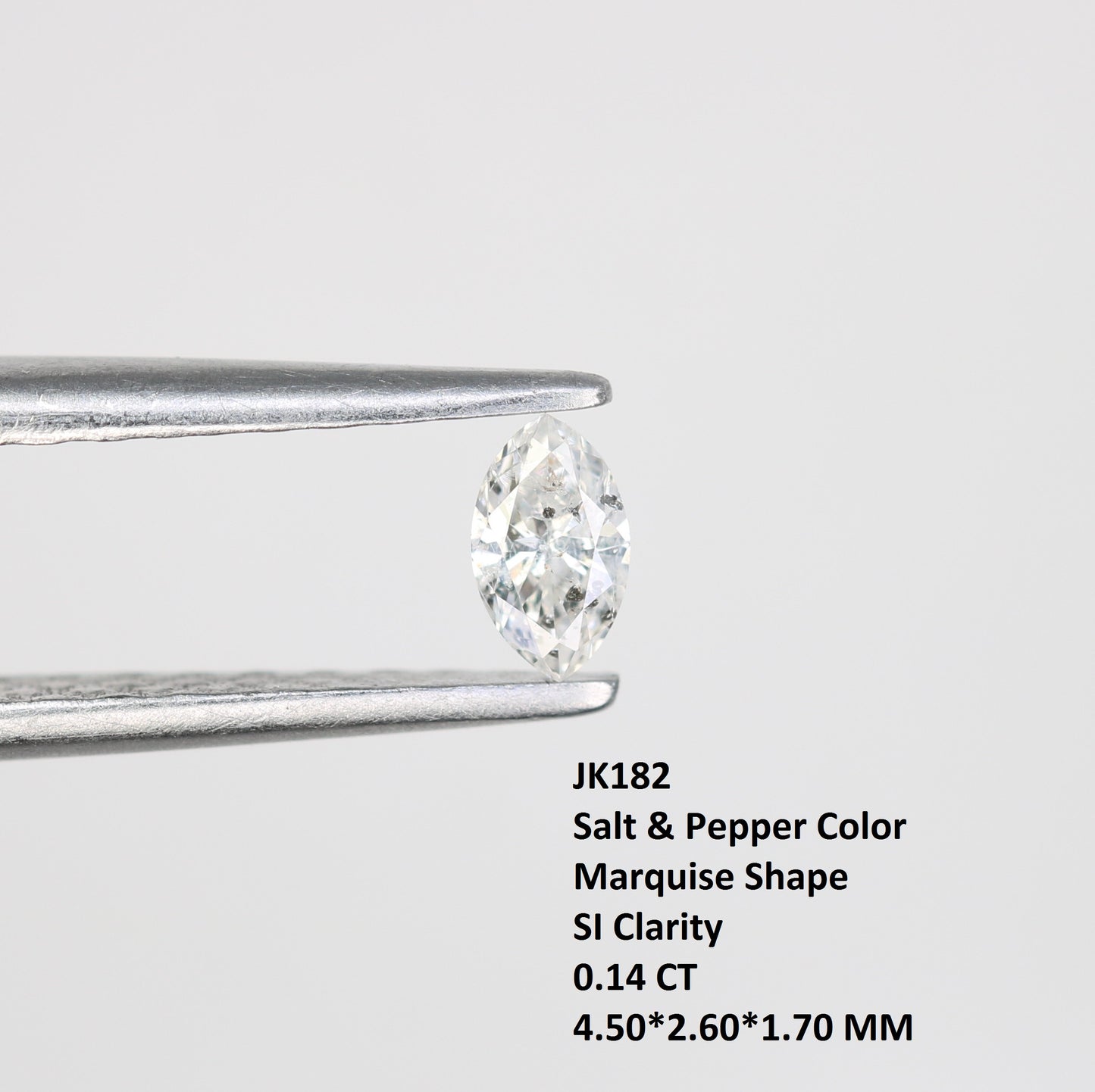 0.14 CT Marquise Shape Salt and Pepper Diamond for Engagement Rings, Custom Jewelry, and Chic Bracelets - JayKrishna Diamond