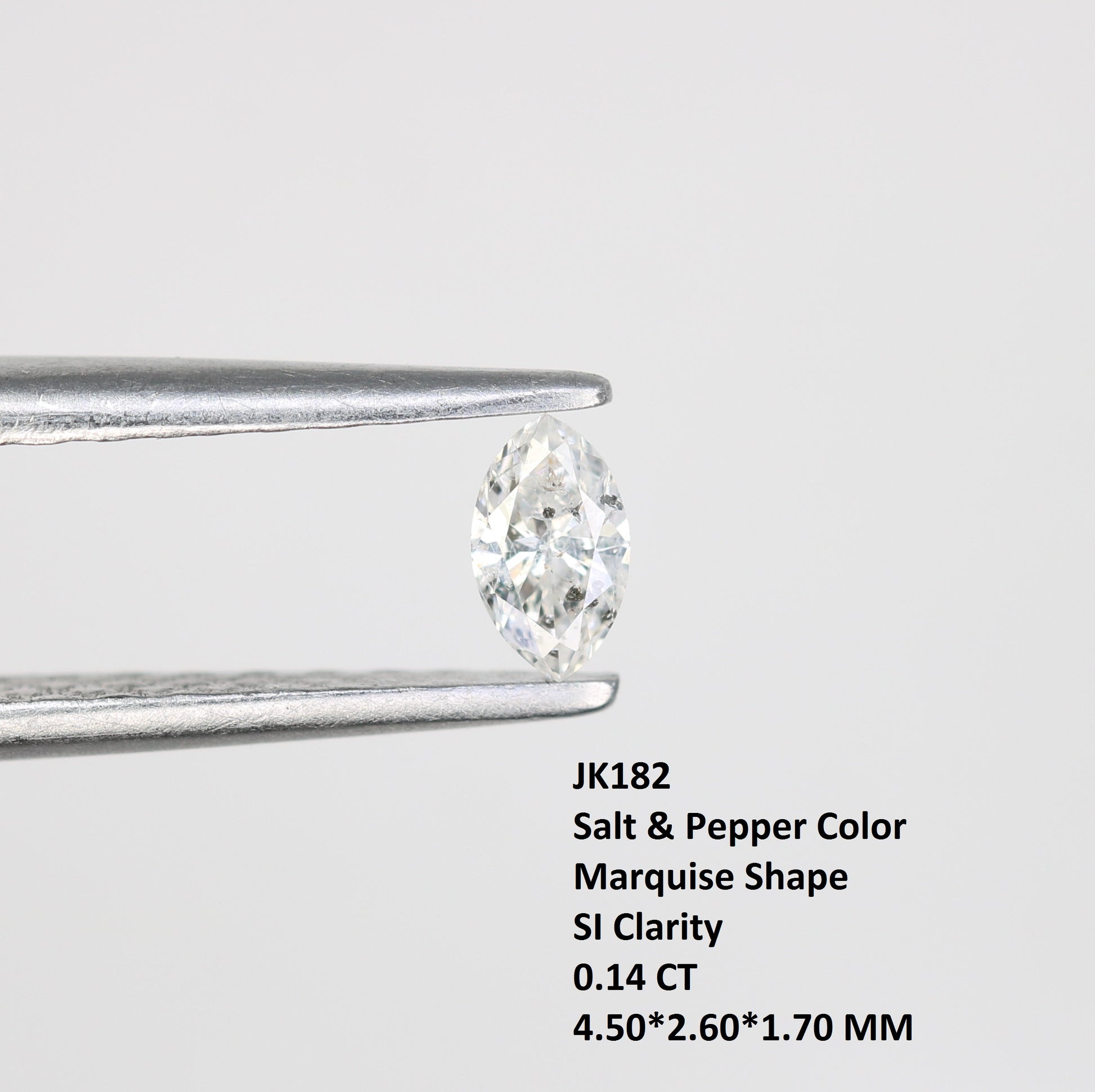 0.14 CT Marquise Shape Salt and Pepper Diamond for Engagement Rings, Custom Jewelry, and Chic Bracelets - JayKrishna Diamond