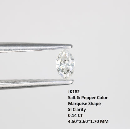 0.14 CT Marquise Shape Salt and Pepper Diamond for Engagement Rings, Custom Jewelry, and Chic Bracelets - JayKrishna Diamond
