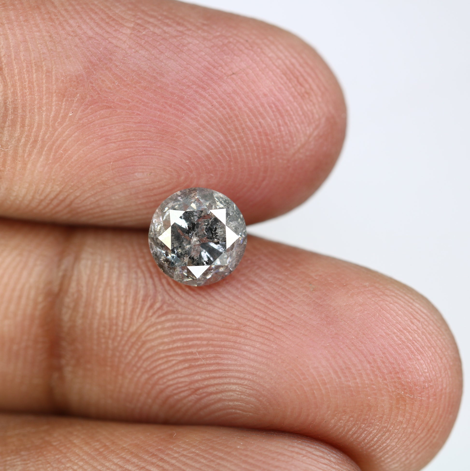 Round Brilliant Cut Loose Diamond 1.86 Carat Natural Salt And Pepper Diamond For Galaxy Ring - JayKrishna Diamond