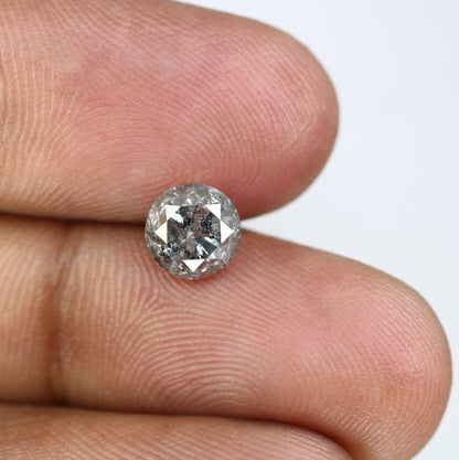 Round Brilliant Cut Loose Diamond 1.86 Carat Natural Salt And Pepper Diamond For Galaxy Ring - JayKrishna Diamond