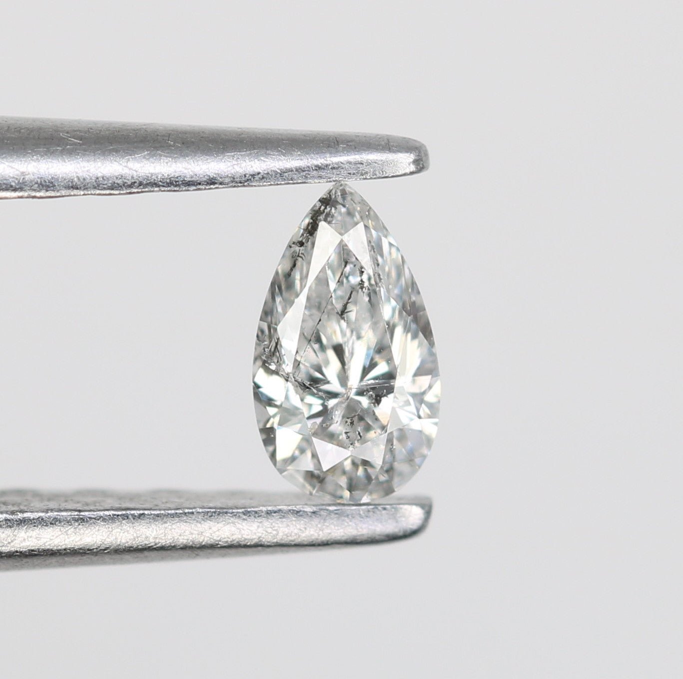 0.16 CT Natural Salt and Pepper Pear Shape Diamond - Perfect for Engagement Rings, Necklaces, Earrings, and Bracelets - JayKrishna Diamond