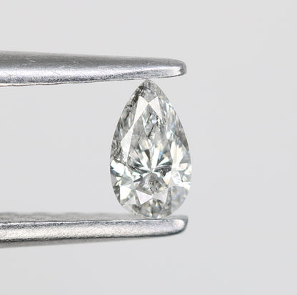 0.16 CT Natural Salt and Pepper Pear Shape Diamond - Perfect for Engagement Rings, Necklaces, Earrings, and Bracelets - JayKrishna Diamond