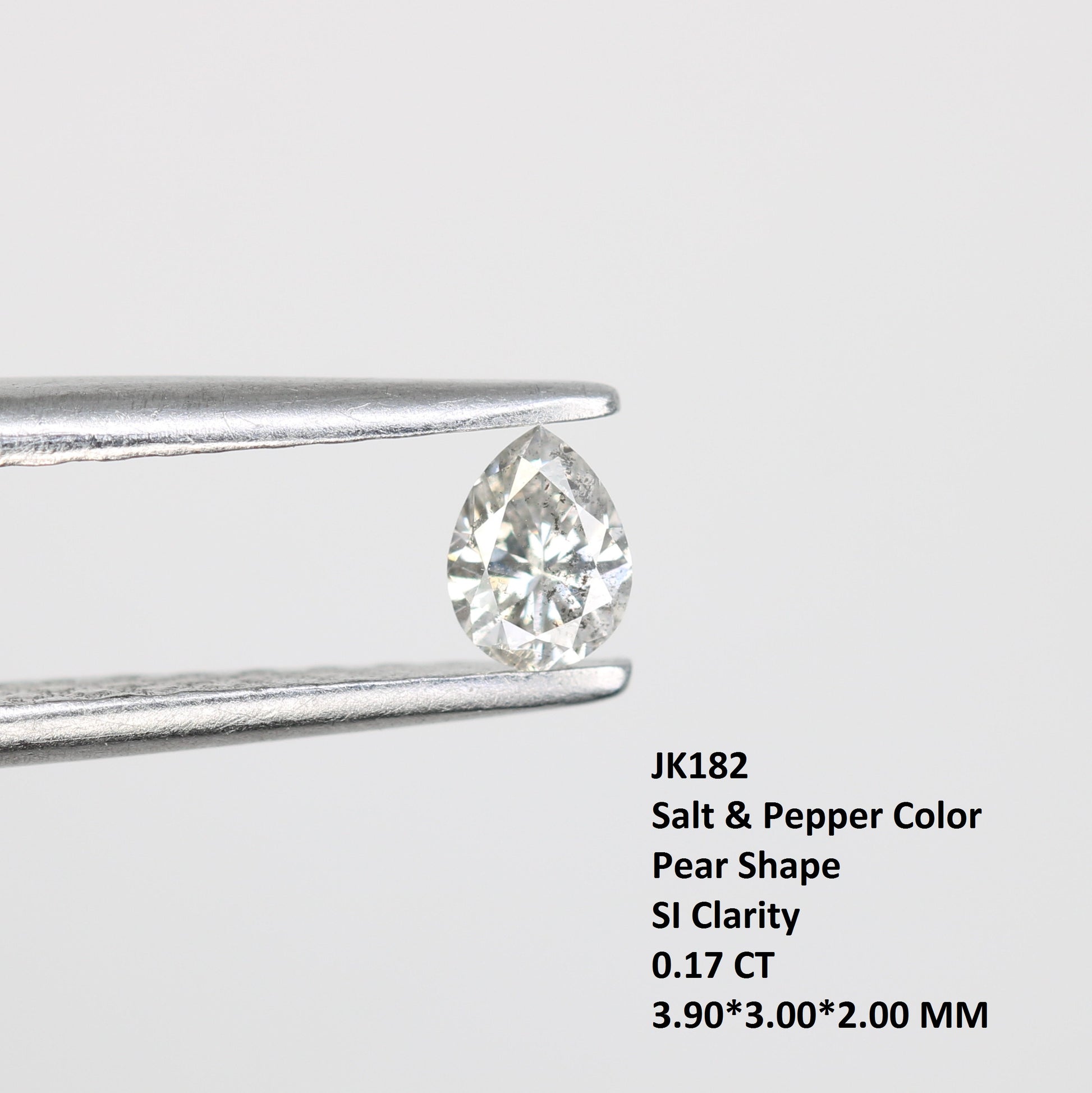 0.17 CT Pear Shape Salt and Pepper Diamond - Perfect for Engagement Rings, Necklaces, Earrings, and Custom Jewelry - JayKrishna Diamond