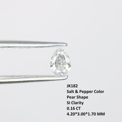 0.16 CT Salt and Pepper Pear Shape Natural Diamond - Ideal for Engagement Rings and Custom Jewelry - JayKrishna Diamond
