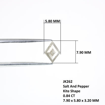 0.84 Carat Natural Salt And Pepper Loose Kite Cut Diamond For Promise Ring - JayKrishna Diamond