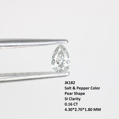 0.16 CT Salt and Pepper Pear Cut Natural Loose Diamond - Perfect for Engagement Rings and Custom Jewelry - JayKrishna Diamond