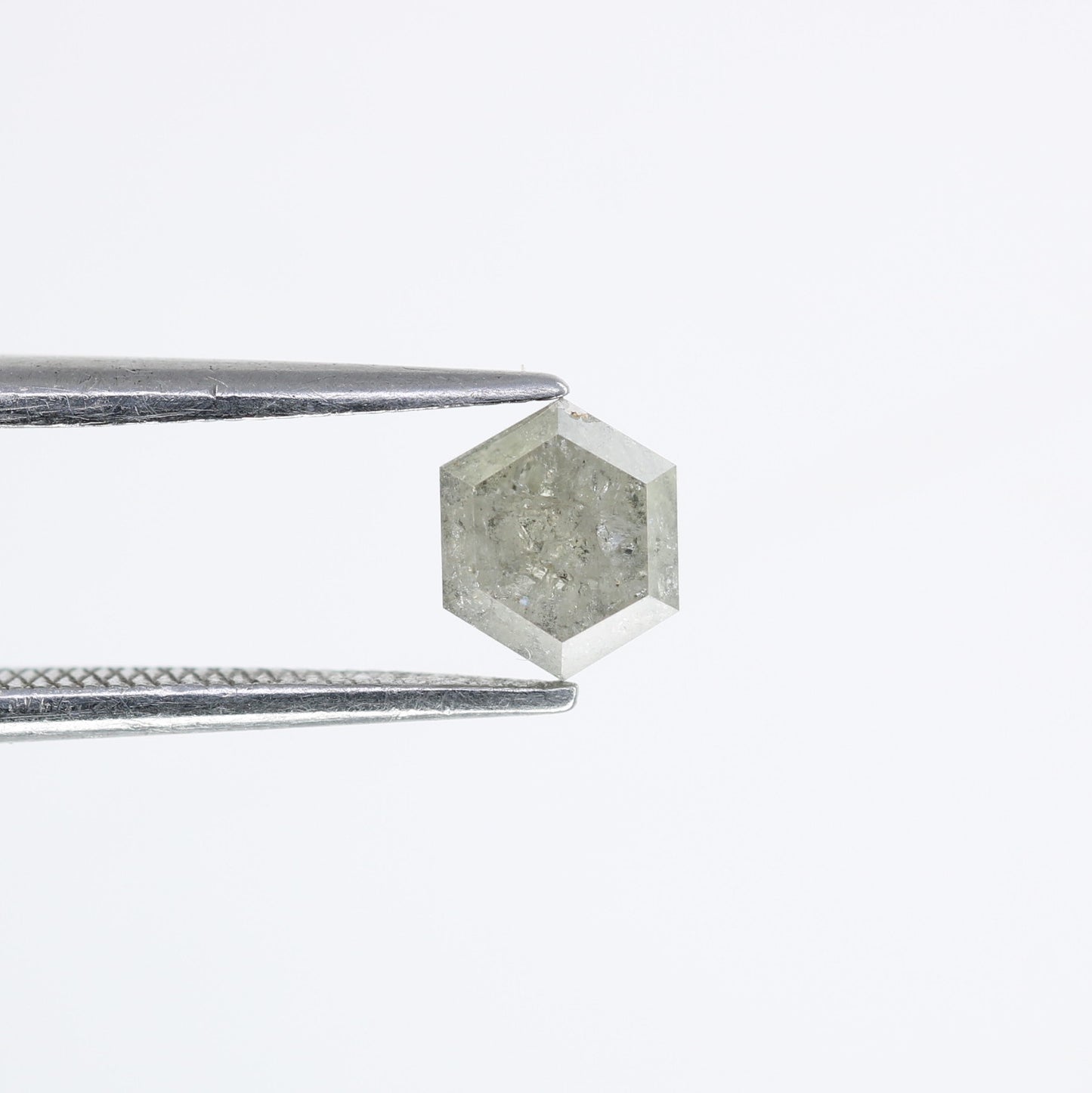 0.99 Carat Hexagon Shaped Loose Salt And Pepper Diamond For Engagement Ring - JayKrishna Diamond