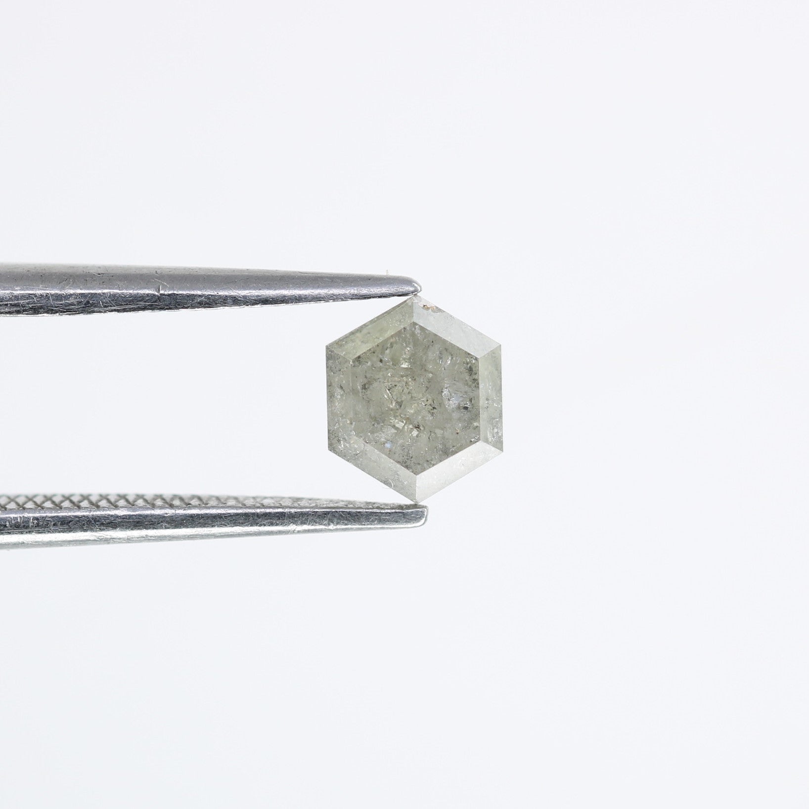 0.99 Carat Hexagon Shaped Loose Salt And Pepper Diamond For Engagement Ring - JayKrishna Diamond