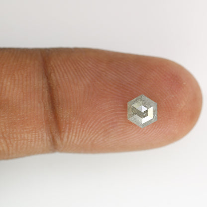 0.99 Carat Hexagon Shaped Loose Salt And Pepper Diamond For Engagement Ring - JayKrishna Diamond